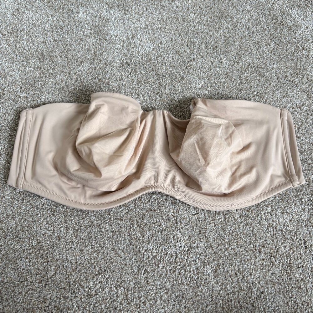 Delimira Women's Underwire Strapless Bra 44DD Cashew NWT Removable Straps